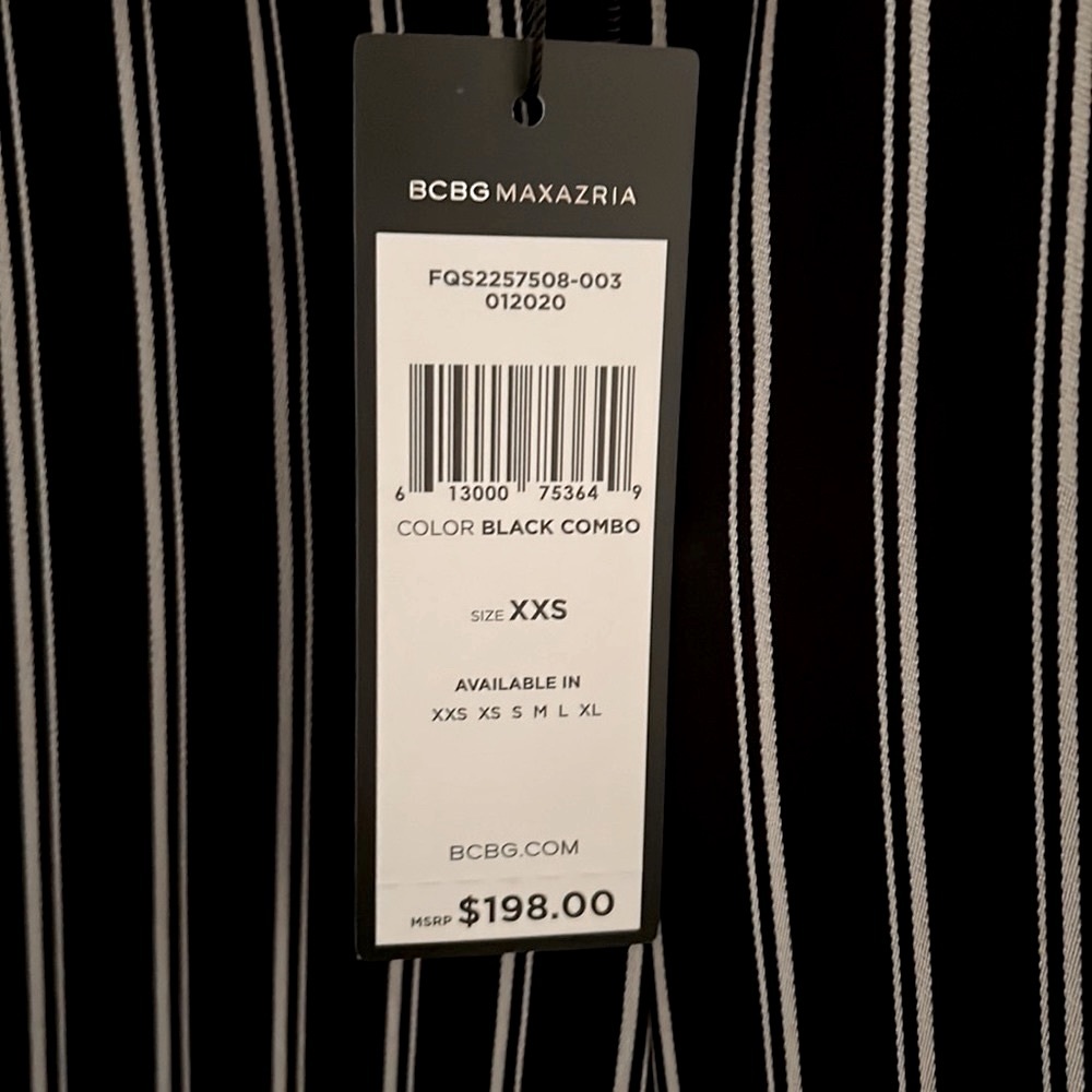 ⭐️BCBGMAXAZRIA⭐️FLATTERING🚨SOLD OUT🚨LIGHTWEIGHT HIGHWAIST WIDELEG STRIPED XXS - Picture 8 of 11